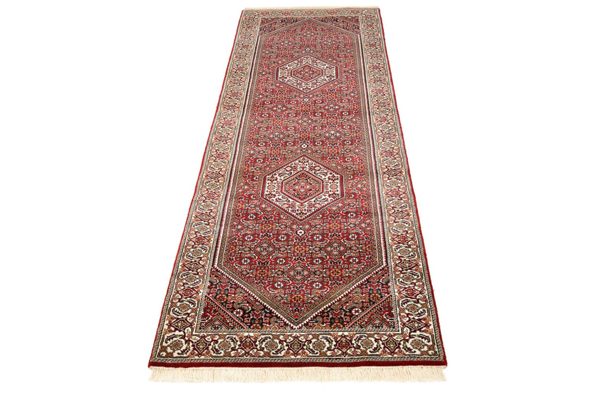 Tapis de couloir Tapis persan - Bidjar - 245 x 79 cm - rouge bordeaux