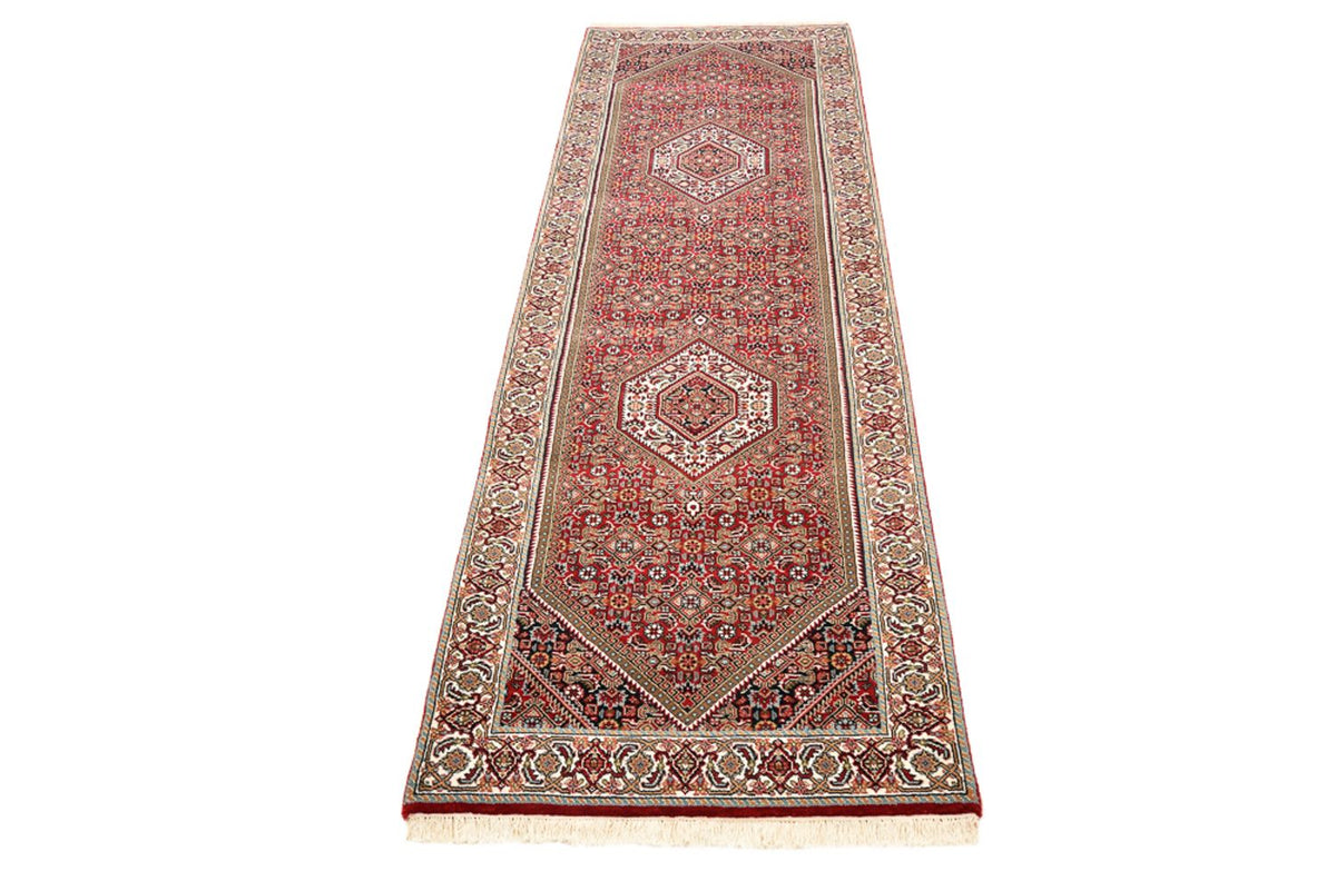 Tapis de couloir Tapis persan - Bidjar - 246 x 79 cm - rouge bordeaux