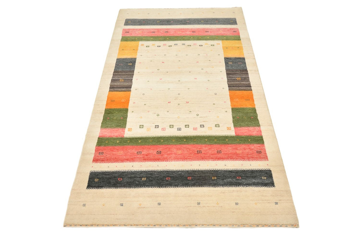 Tapis de couloir Tapis Gabbeh - Loribaft Indus - 195 x 101 cm - beige clair