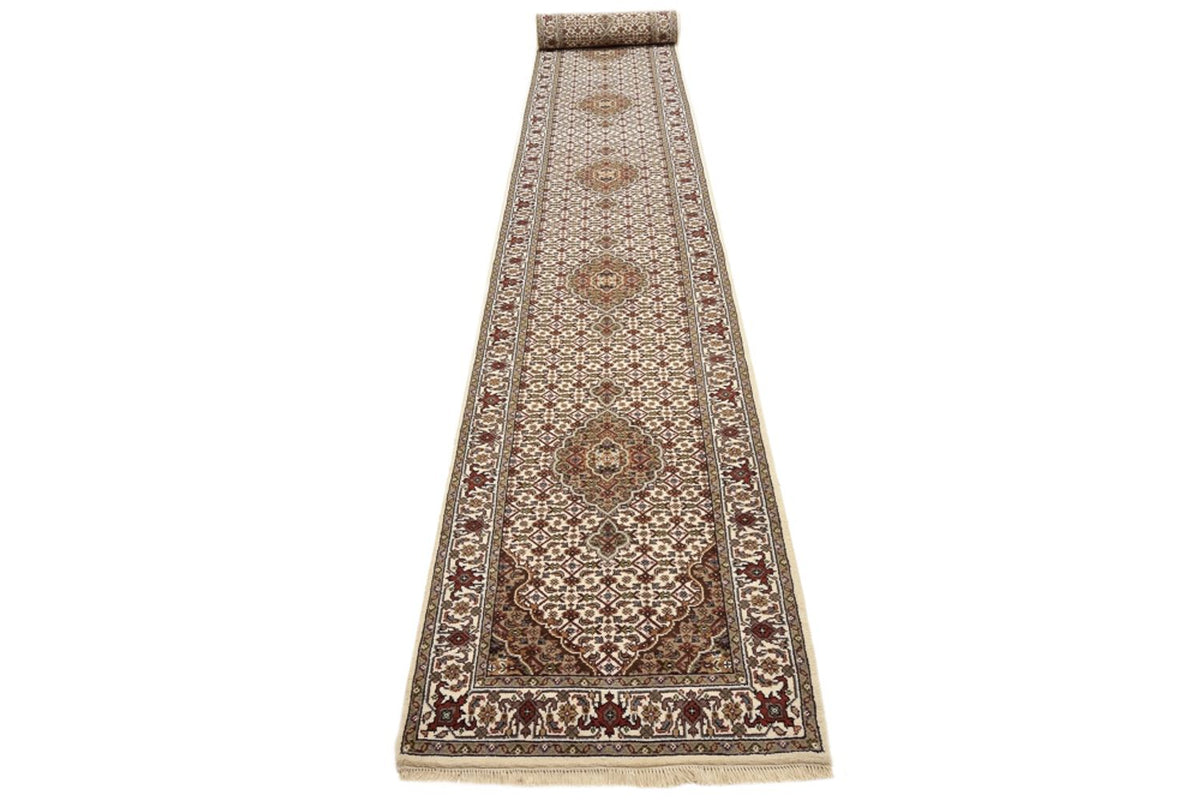 Tapis de couloir Tapis oriental - Tabriz - 602 x 81 cm - beige clair