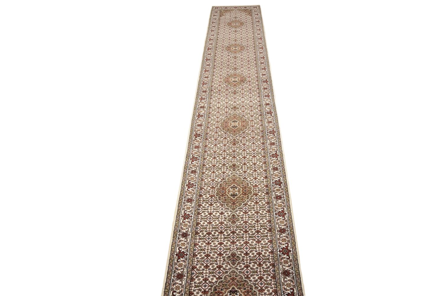 Tapis de couloir Tapis oriental - Tabriz - 602 x 81 cm - beige clair