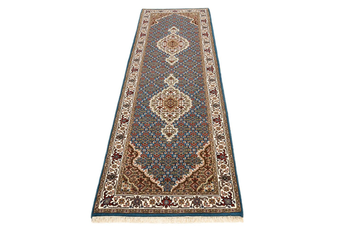 Tapis de couloir Tapis oriental - Tabriz - 244 x 75 cm - bleu foncé