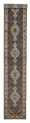 Tapis de couloir Tapis oriental - Tabriz - 454 x 79 cm - bleu foncé