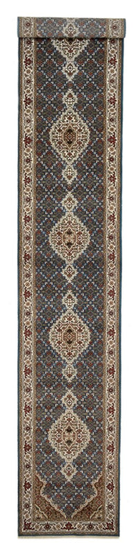Tapis de couloir Tapis oriental - Tabriz - 454 x 79 cm - bleu foncé