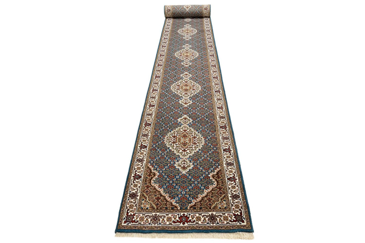 Tapis de couloir Tapis oriental - Tabriz - 615 x 79 cm - bleu foncé