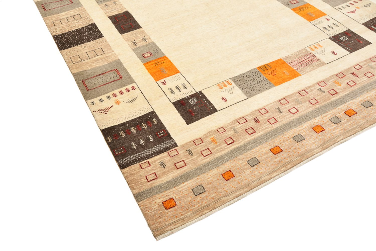 Tapis Gabbeh - Loribaft Indus - 281 x 203 cm - beige clair