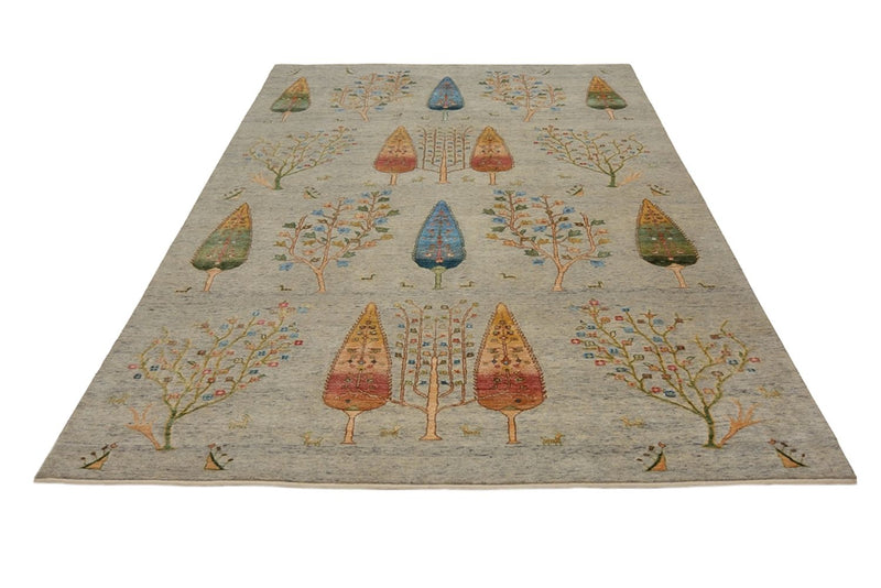 Tapis Gabbeh - Loribaft Indus - 295 x 206 cm - gris clair
