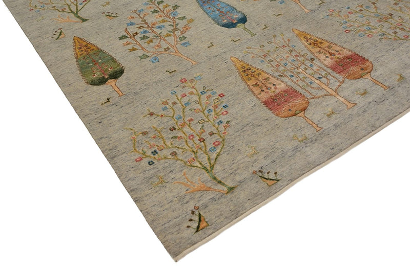 Tapis Gabbeh - Loribaft Indus - 295 x 206 cm - gris clair