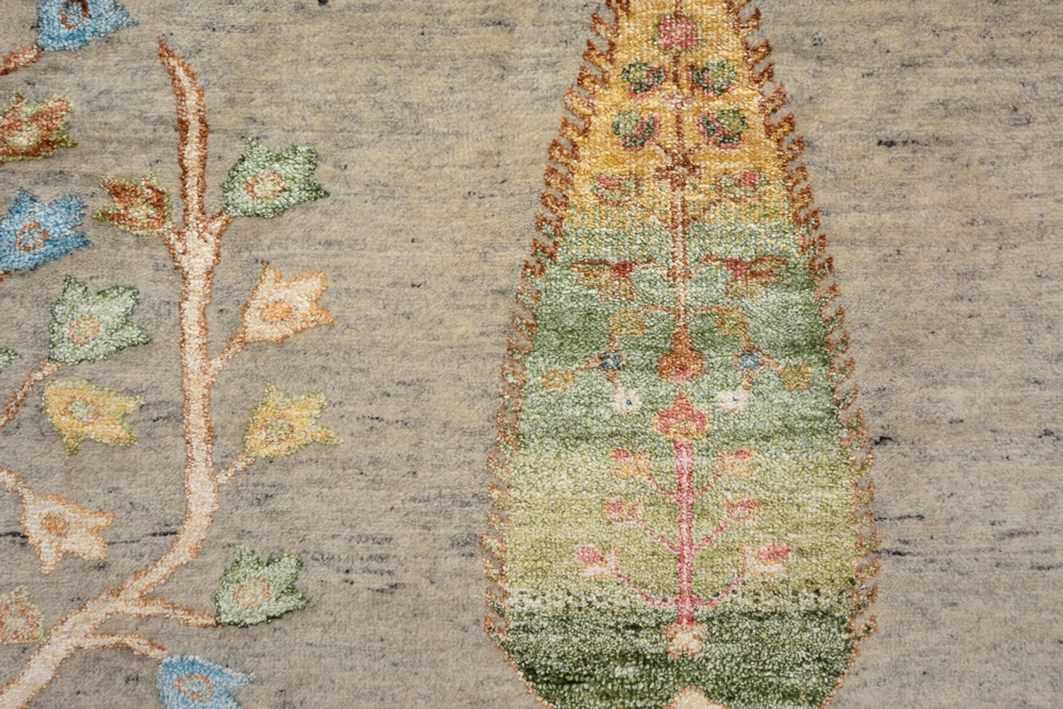 Tapis Gabbeh - Loribaft Indus - 295 x 206 cm - gris clair