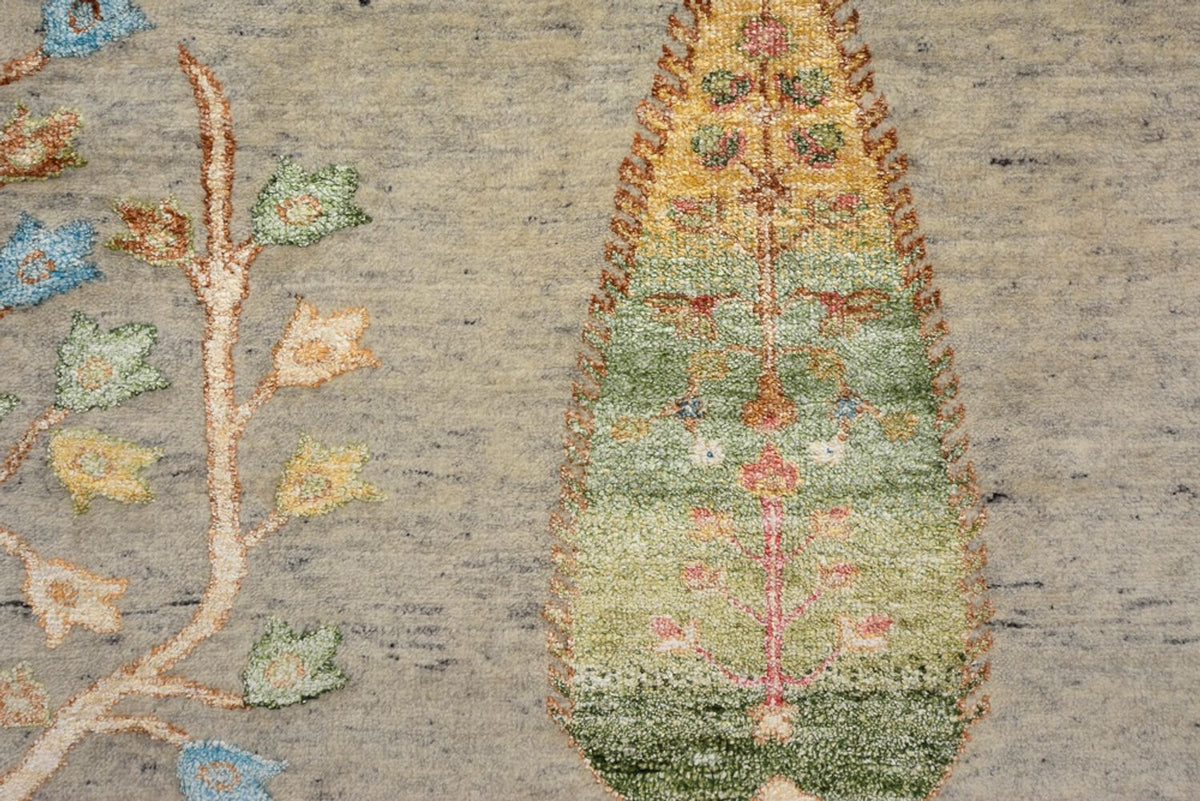 Tapis Gabbeh - Loribaft Indus - 295 x 206 cm - gris clair