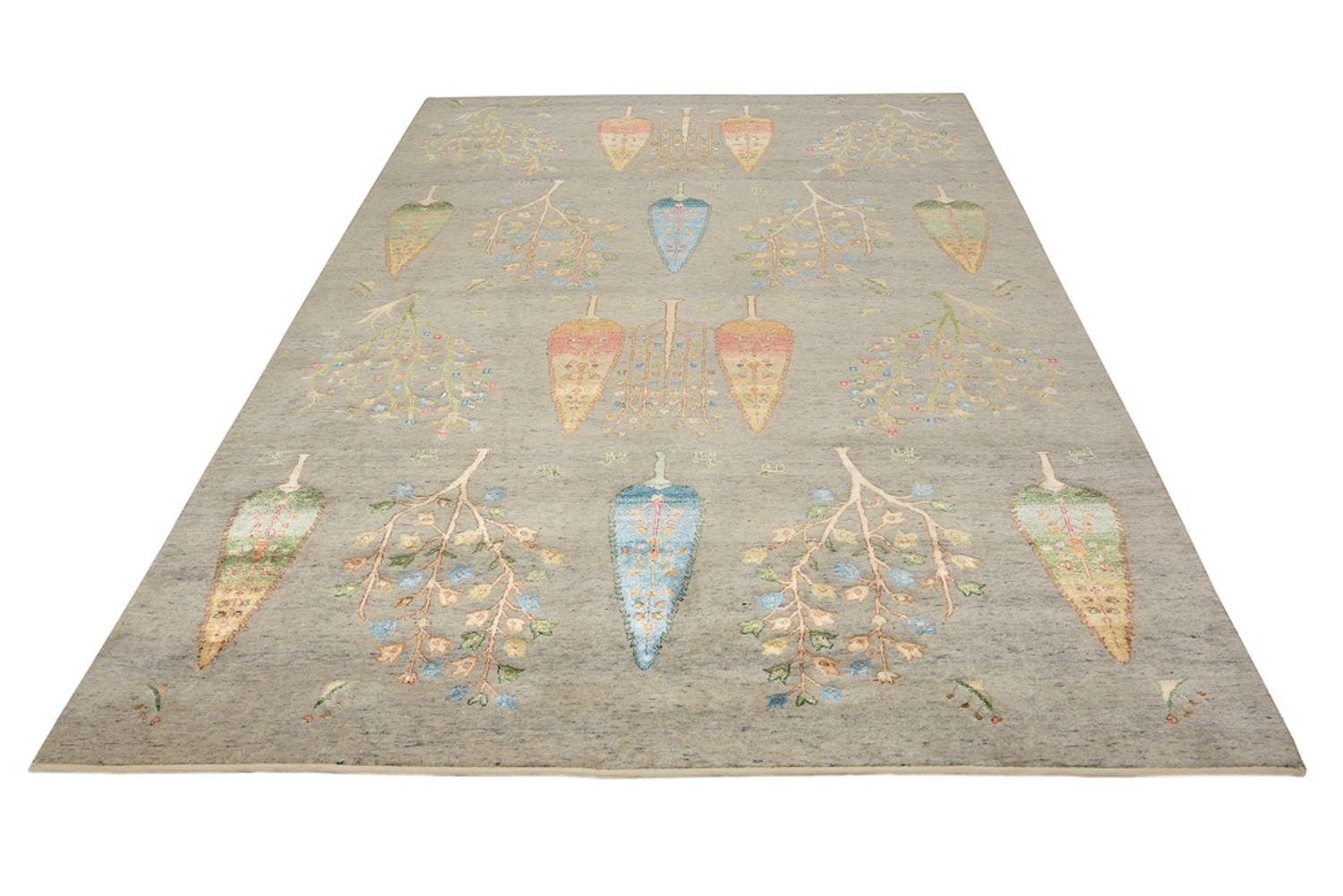 Tapis Gabbeh - Loribaft Indus - 295 x 206 cm - gris clair