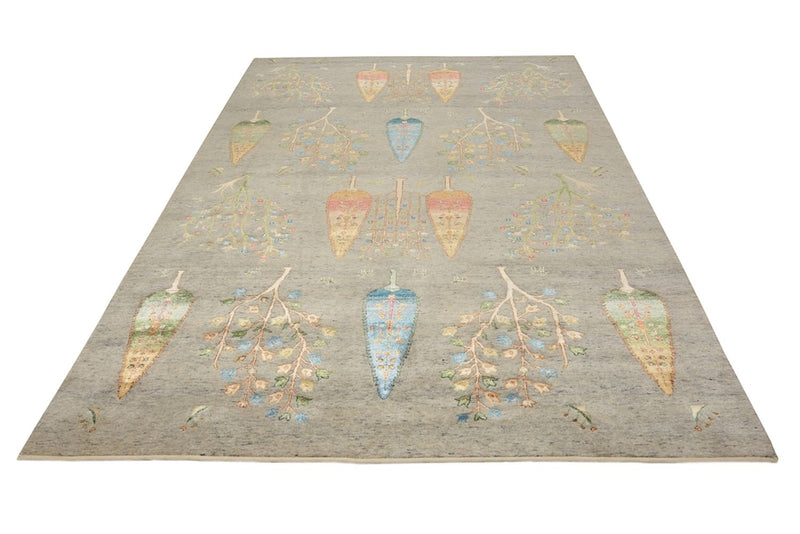 Tapis Gabbeh - Loribaft Indus - 295 x 206 cm - gris clair