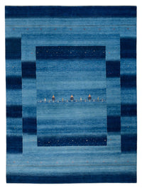 Tapis Gabbeh - Loribaft Indus - 342 x 253 cm - bleu