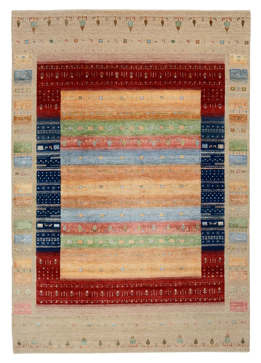 Tapis Gabbeh - Loribaft Indus - 300 x 206 cm - multicolore