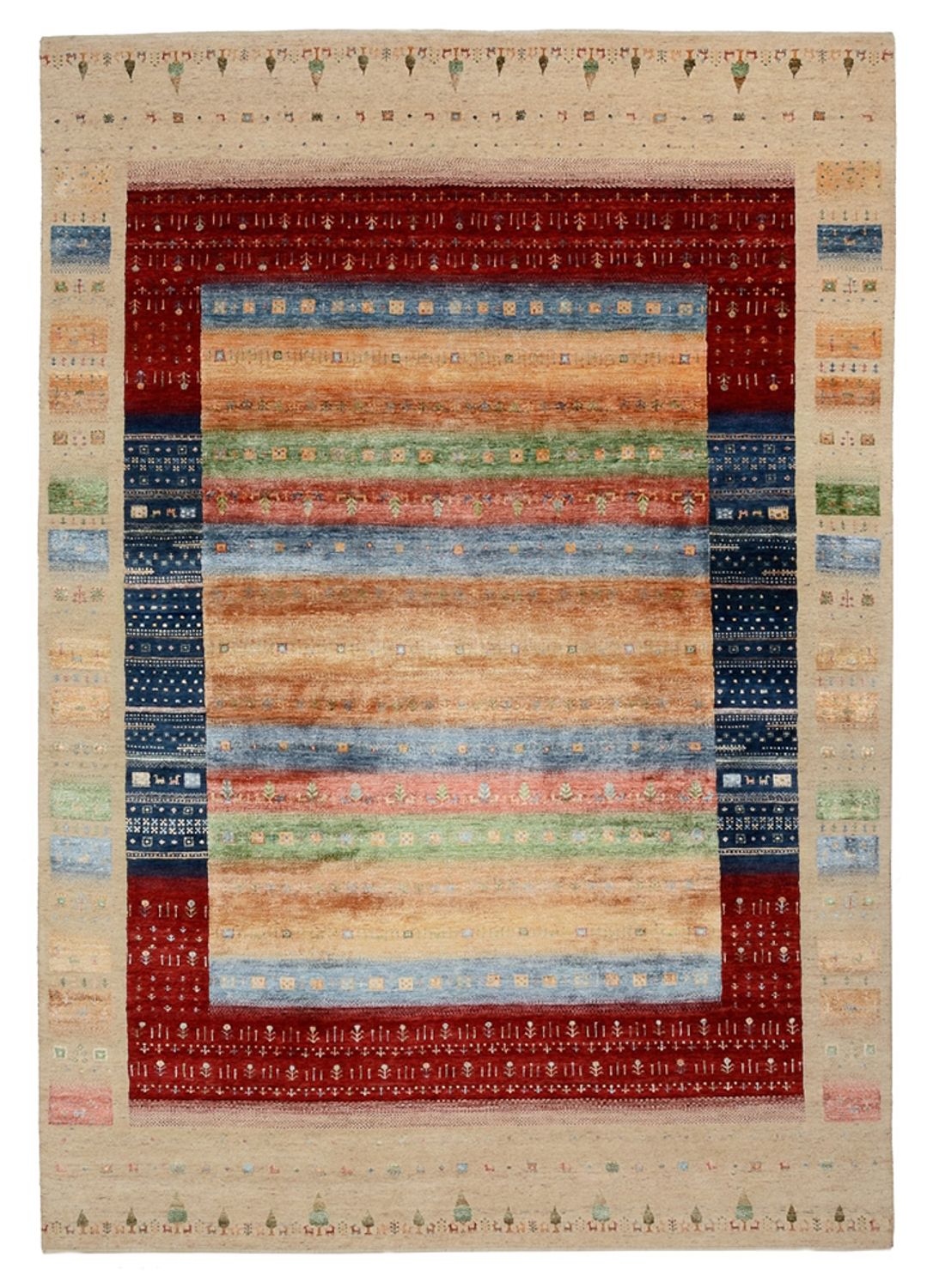 Tapis Gabbeh - Loribaft Indus - 343 x 241 cm - multicolore