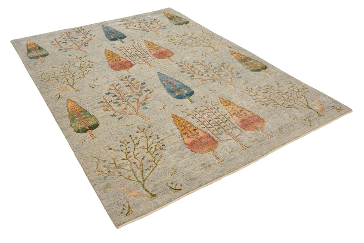 Tapis Gabbeh - Loribaft Indus - 241 x 173 cm - gris clair