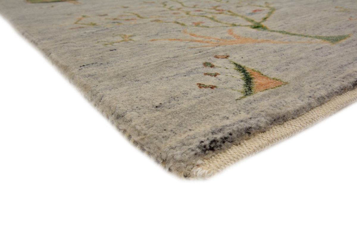 Tapis Gabbeh - Loribaft Indus - 241 x 173 cm - gris clair