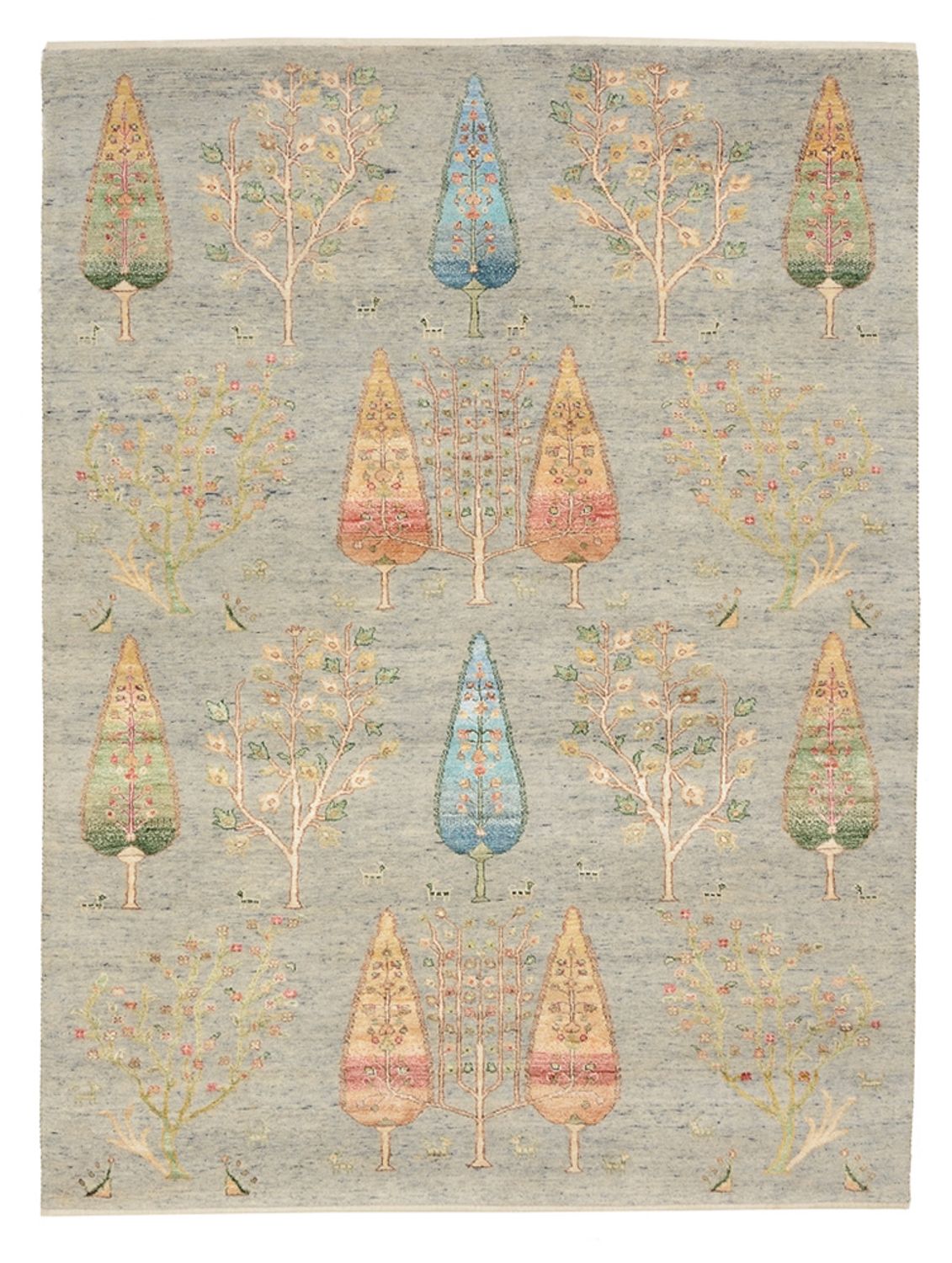 Tapis Gabbeh - Loribaft Indus - 204 x 155 cm - gris clair