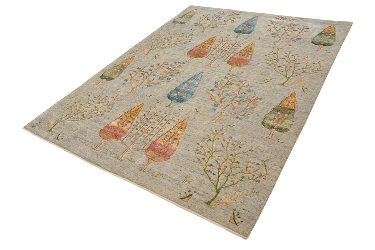 Tapis Gabbeh - Loribaft Indus - 204 x 155 cm - gris clair