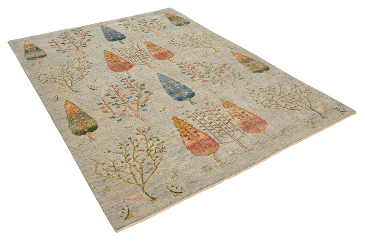 Tapis Gabbeh - Loribaft Indus - 204 x 155 cm - gris clair