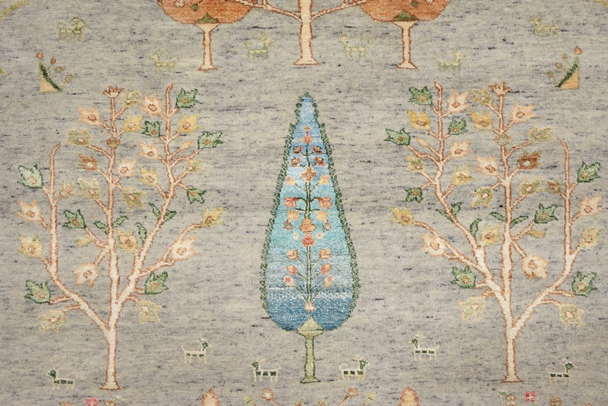 Tapis Gabbeh - Loribaft Indus - 204 x 155 cm - gris clair