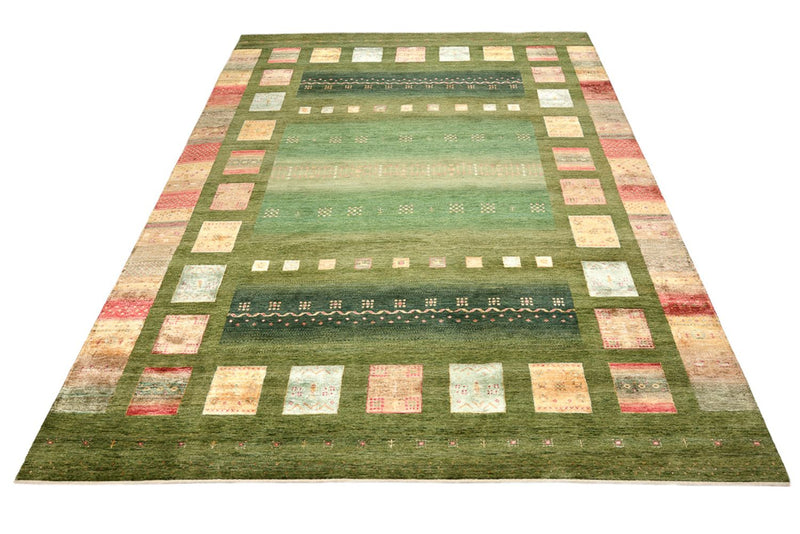 Tapis Gabbeh - Loribaft Indus - 343 x 251 cm - vert