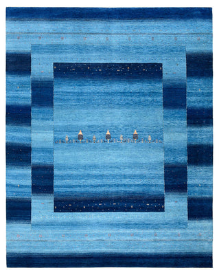 Tapis Gabbeh - Loribaft Indus - 304 x 243 cm - bleu clair