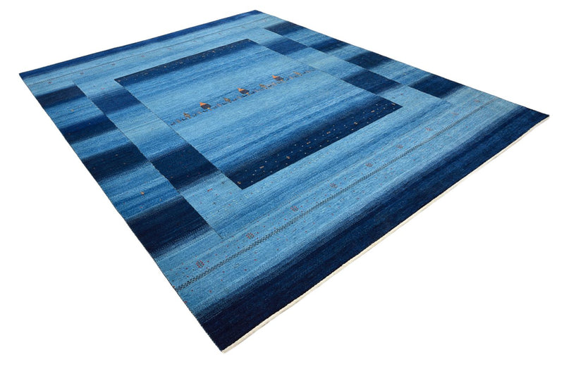 Tapis Gabbeh - Loribaft Indus - 304 x 243 cm - bleu clair