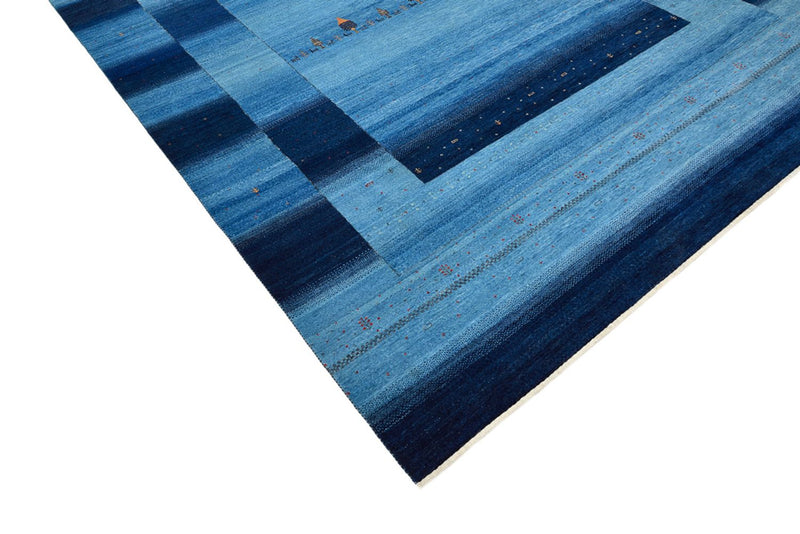 Tapis Gabbeh - Loribaft Indus - 304 x 243 cm - bleu clair