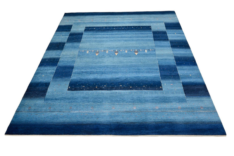 Tapis Gabbeh - Loribaft Indus - 304 x 243 cm - bleu clair