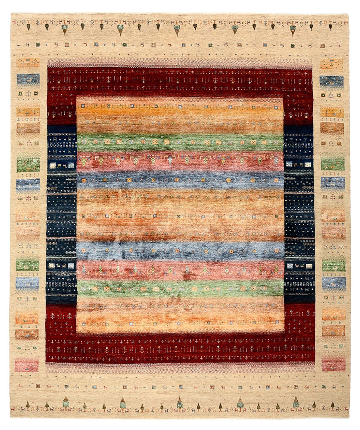 Tapis Gabbeh - Loribaft Indus - 300 x 251 cm - multicolore