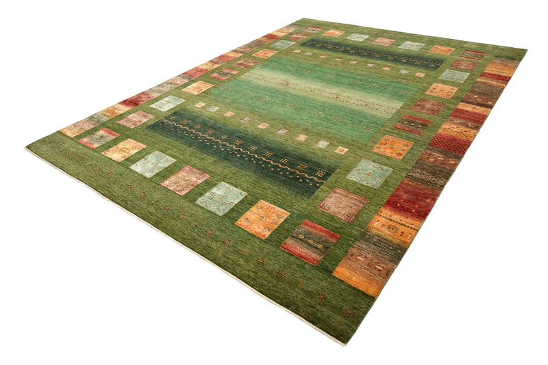 Tapis Gabbeh - Loribaft Indus - 303 x 250 cm - vert