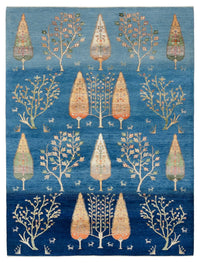 Tapis Gabbeh - Loribaft Indus - 204 x 155 cm - bleu clair