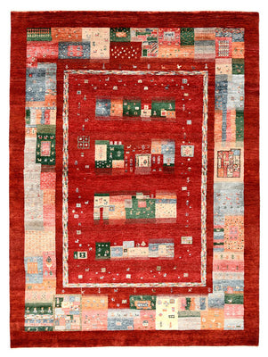 Tapis Gabbeh - Loribaft Indus - 239 x 177 cm - rouge