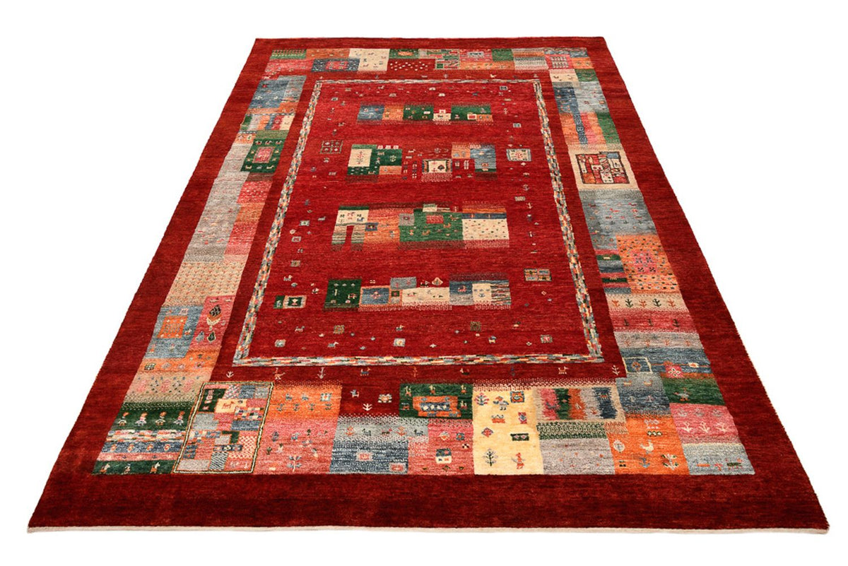 Tapis Gabbeh - Loribaft Indus - 239 x 177 cm - rouge