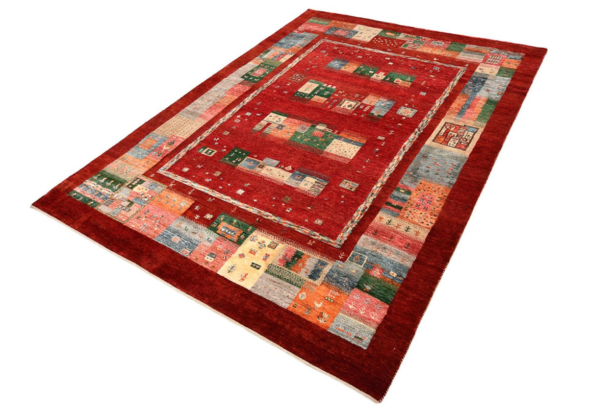 Tapis Gabbeh - Loribaft Indus - 239 x 177 cm - rouge
