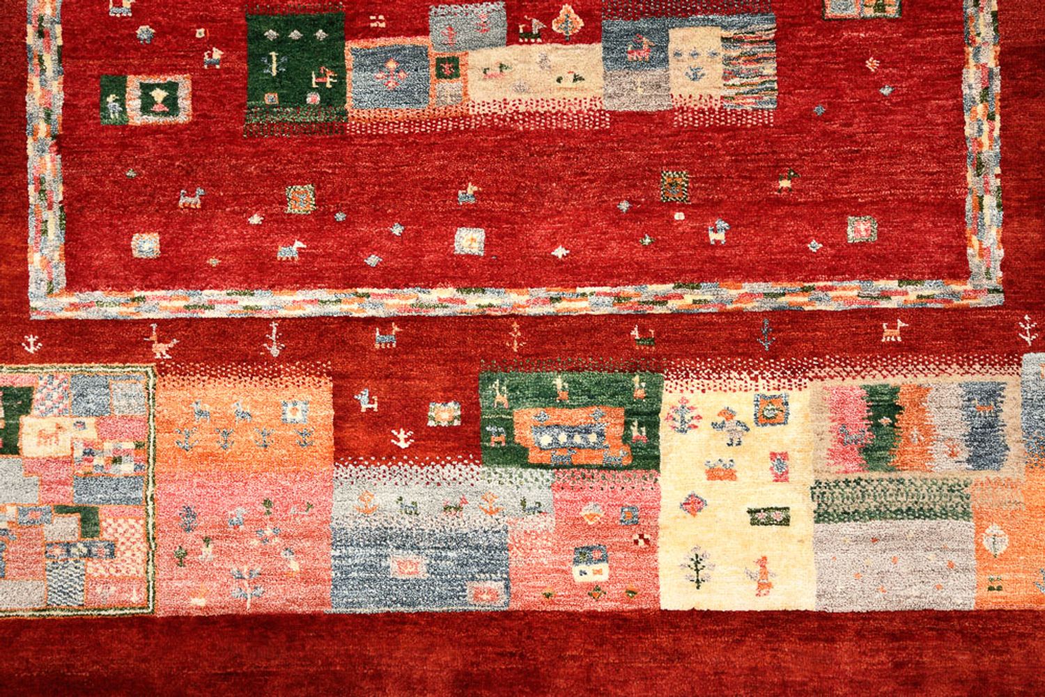 Tapis Gabbeh - Loribaft Indus - 239 x 177 cm - rouge