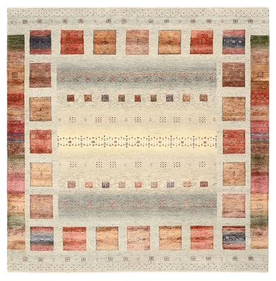 Tapis Gabbeh - Loribaft Indus carré  - 205 x 204 cm - crème