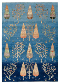 Tapis Gabbeh - Loribaft Indus - 206 x 150 cm - bleu