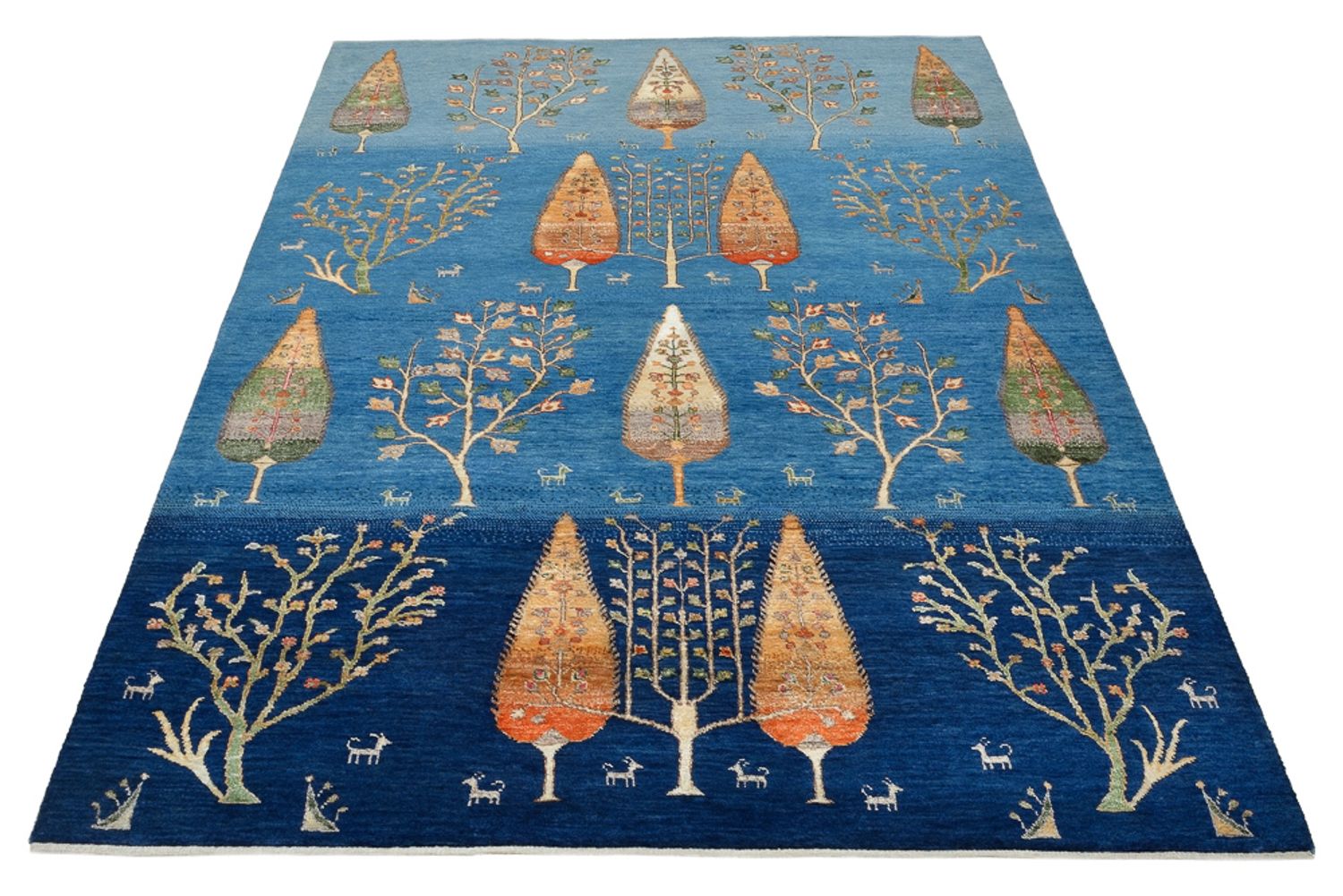 Tapis Gabbeh - Loribaft Indus - 206 x 150 cm - bleu