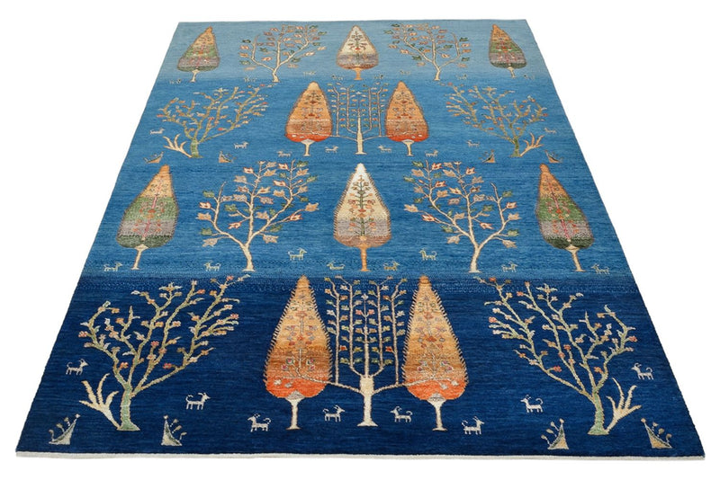 Tapis Gabbeh - Loribaft Indus - 206 x 150 cm - bleu