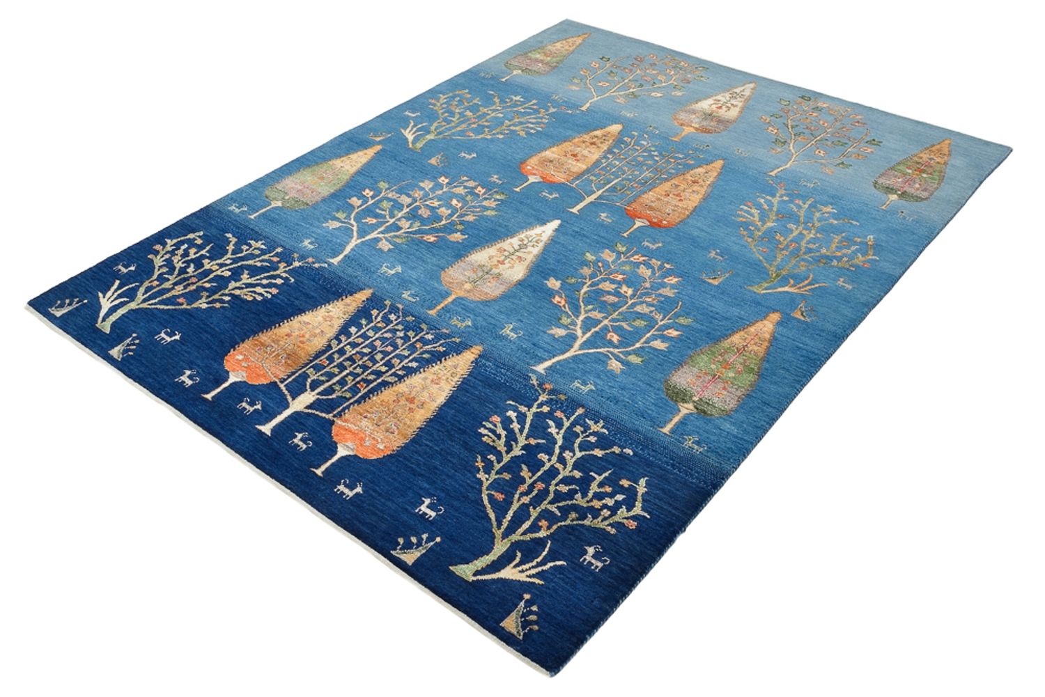 Tapis Gabbeh - Loribaft Indus - 206 x 150 cm - bleu