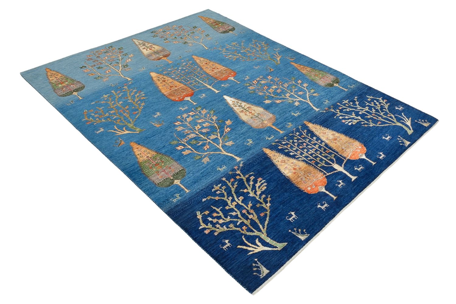 Tapis Gabbeh - Loribaft Indus - 206 x 150 cm - bleu