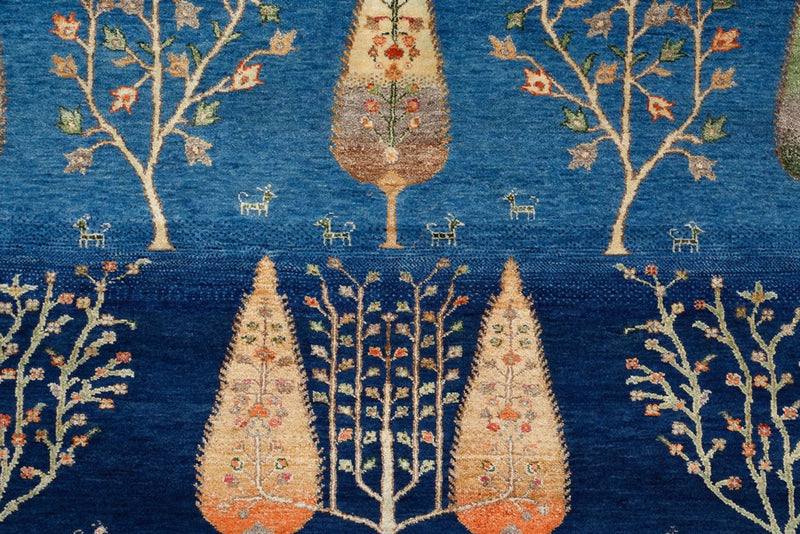 Tapis Gabbeh - Loribaft Indus - 206 x 150 cm - bleu