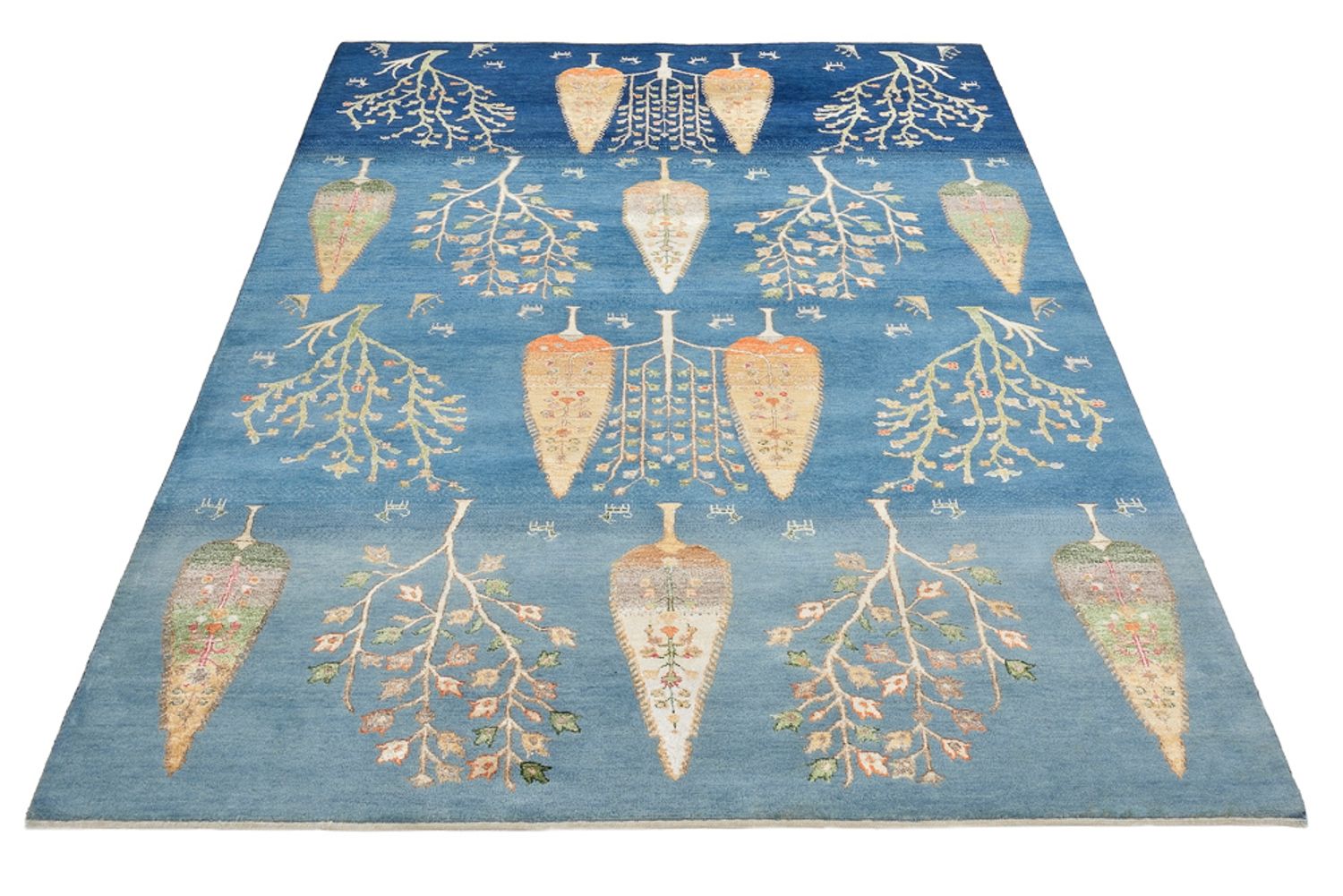 Tapis Gabbeh - Loribaft Indus - 206 x 150 cm - bleu