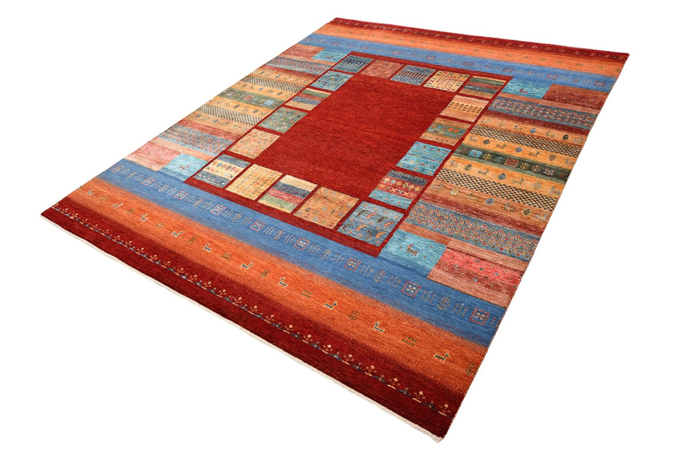 Tapis Gabbeh - Loribaft Indus - 249 x 206 cm - rouge