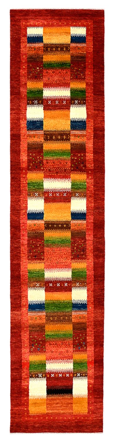 Tapis de couloir Tapis Gabbeh - Loribaft Indus - 386 x 83 cm - rouge