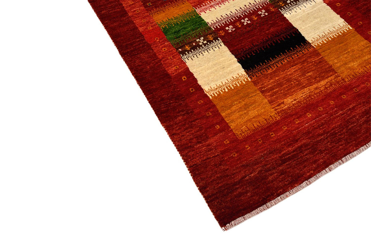 Tapis de couloir Tapis Gabbeh - Loribaft Indus - 386 x 83 cm - rouge