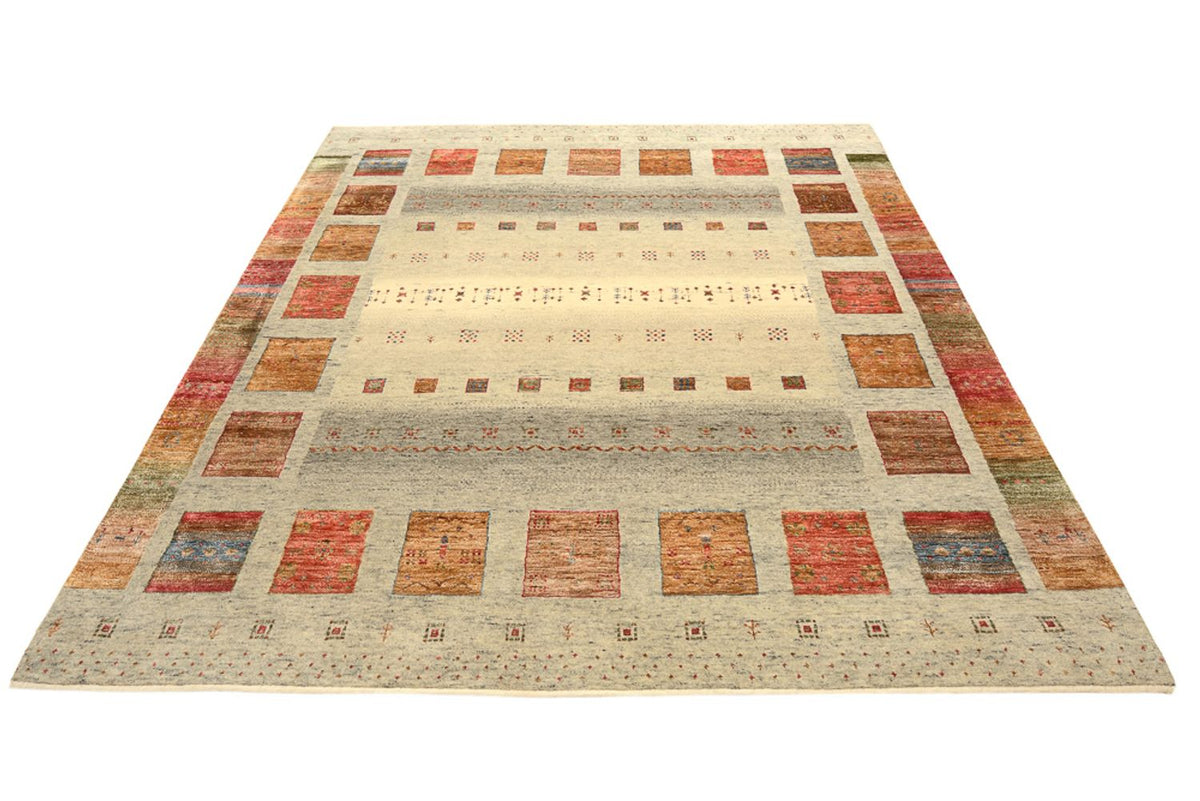 Tapis Gabbeh - Loribaft Indus carré  - 202 x 199 cm - beige clair