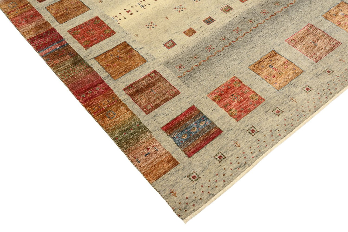 Tapis Gabbeh - Loribaft Indus carré  - 202 x 199 cm - beige clair